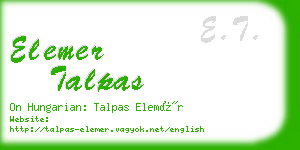 elemer talpas business card